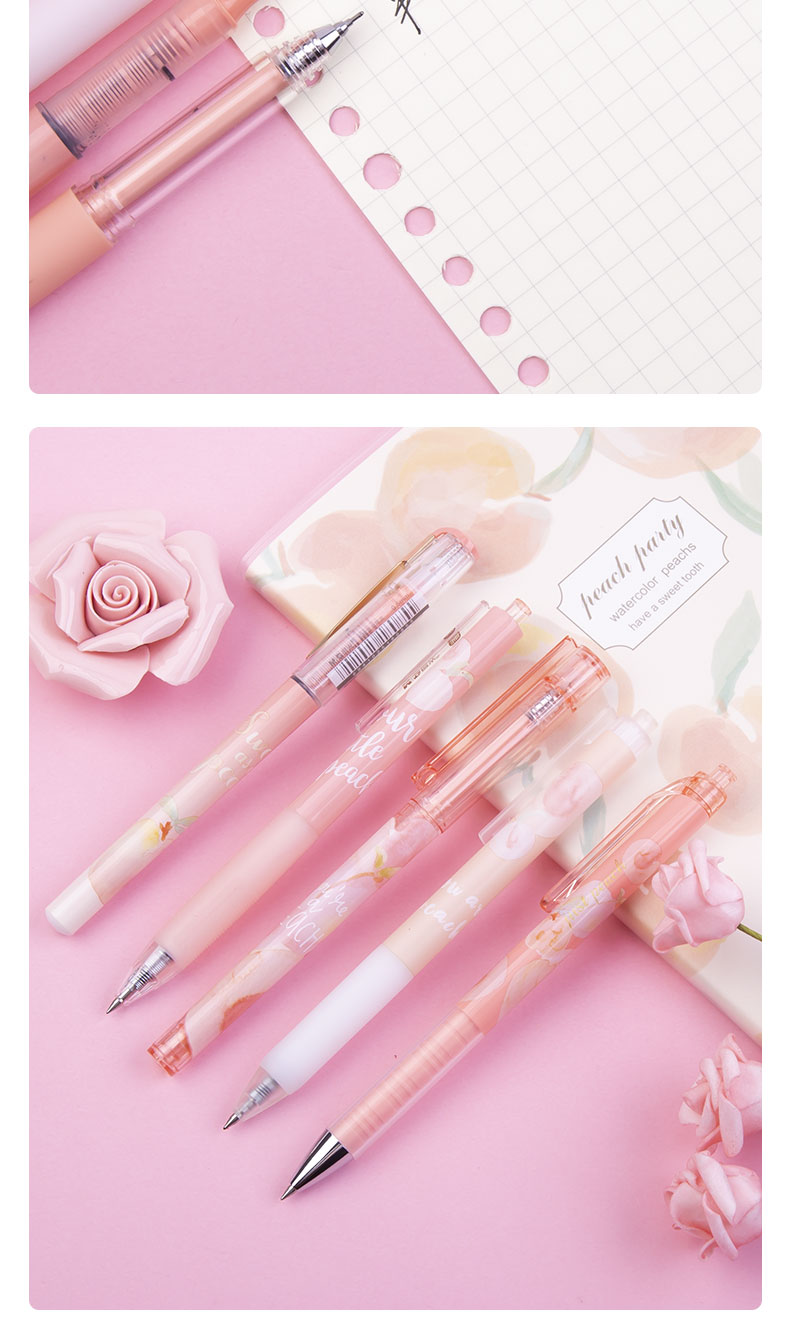 晨光(arp50912)乐桃派队夏季限定中性笔少女粉色系个性少女心笔乐桃笔