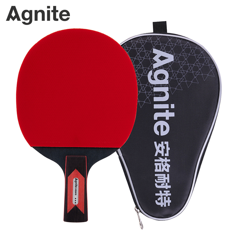 安格耐特(agnite)f2323乒乓球拍三星直拍双面反胶 单拍(正红反黑)