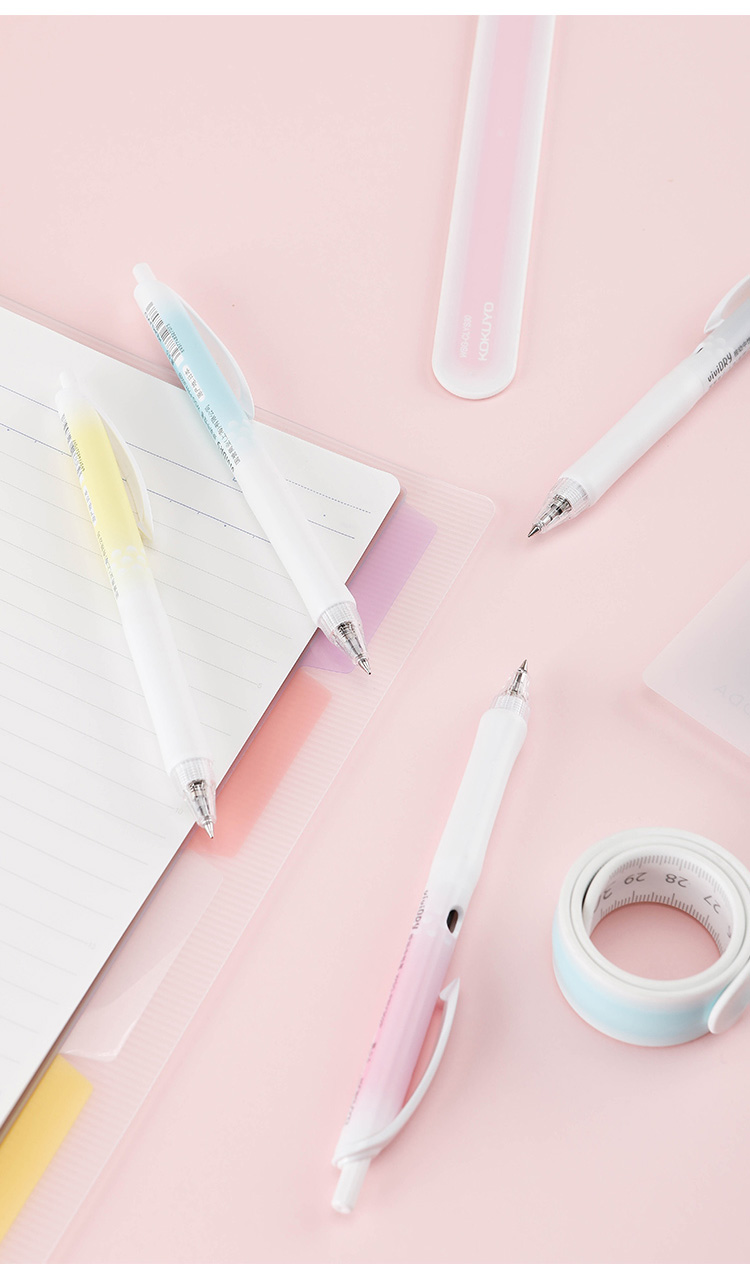 日本国誉(kokuyo) wsg-pry302t 淡彩曲奇柔光学生高考按动中性笔黑墨